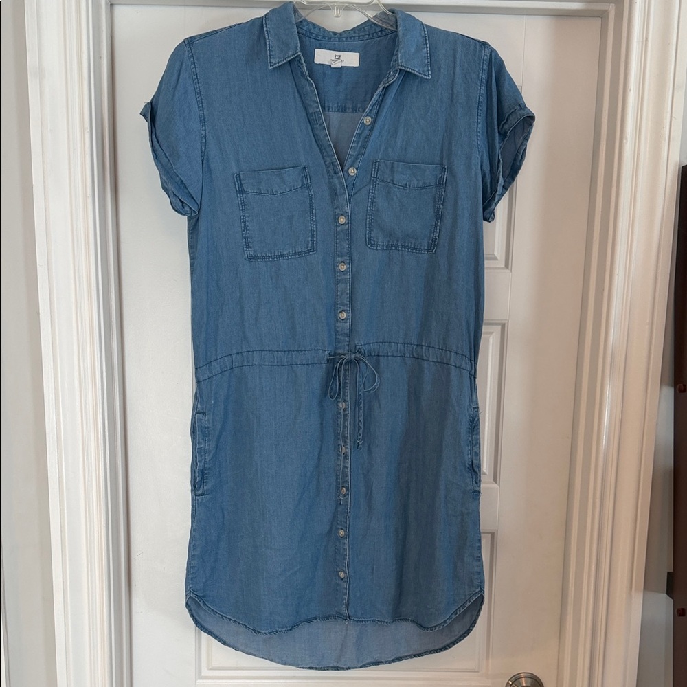 Casual Blue Denim Shirt Dress